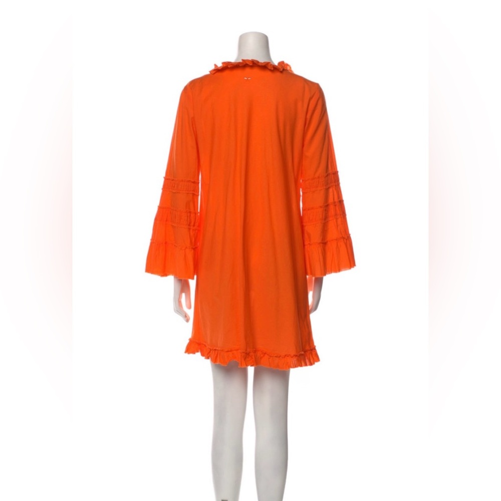 Anya Hindmarch - Orange Ruffled Beach Coverup Dress - 100% Cotton - size Large - Picture 3 of 16